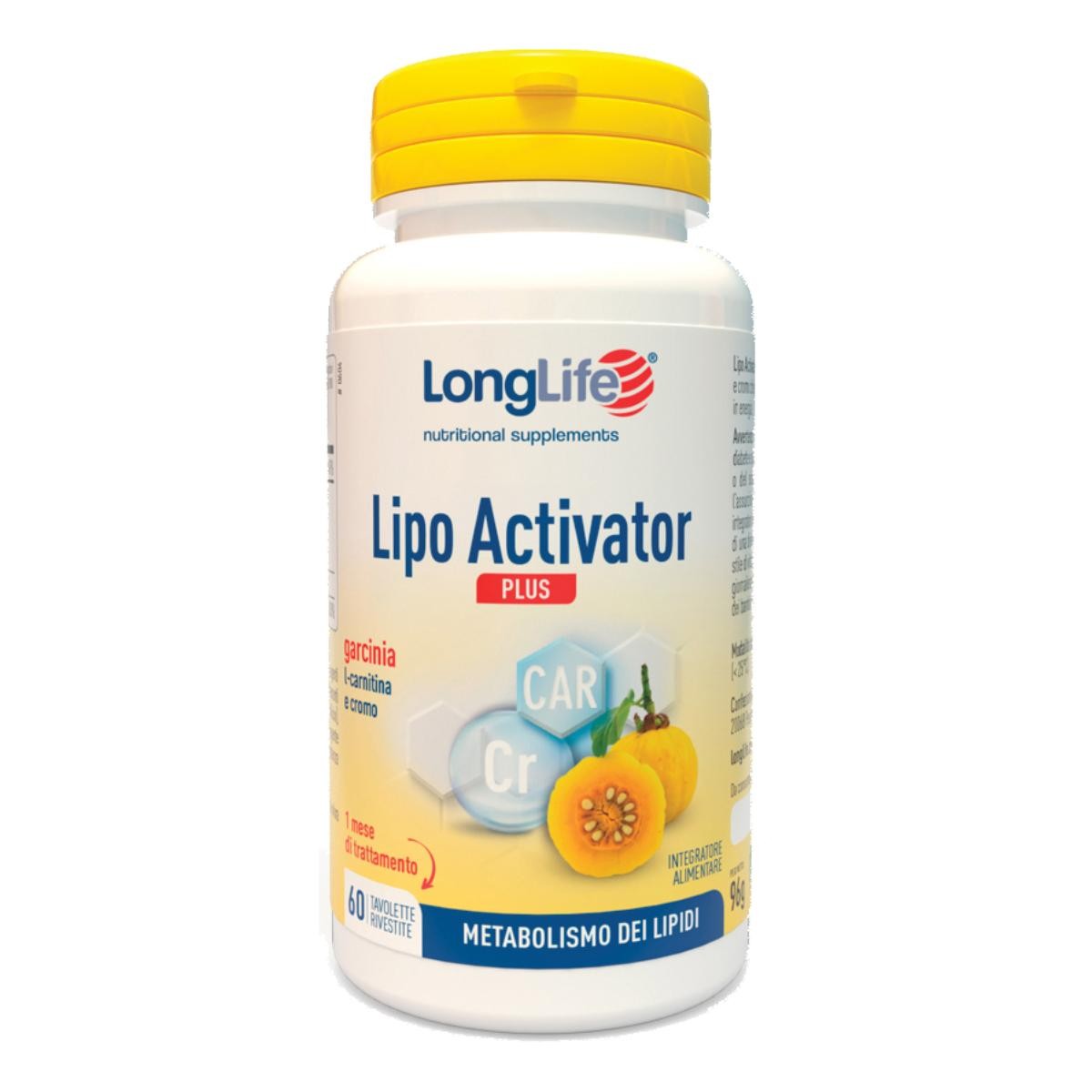 LongLife Lipo Activator Plus Integratore per Metabolismo dei Lipidi e Peso 60 Tavolette