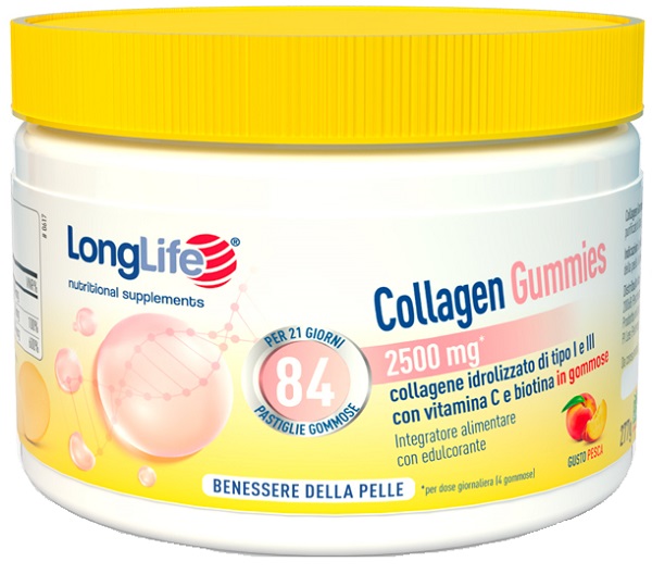Longlife Collagen Gummies Integratore Per Il Benessere Della Pelle 84 Pastiglie Gommose