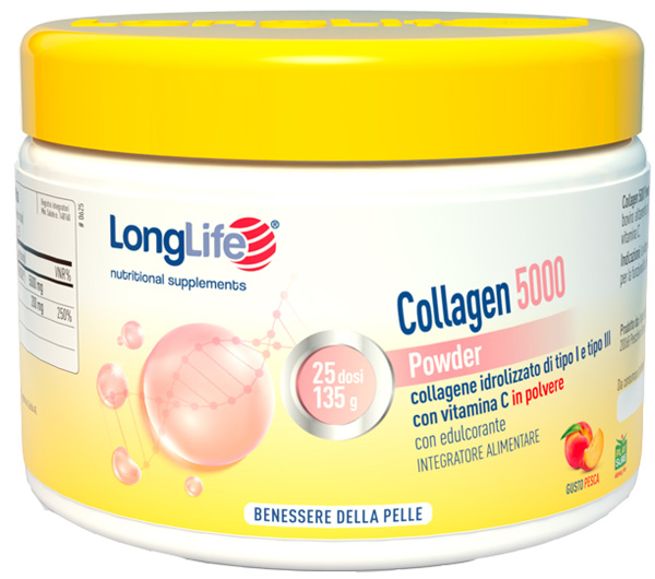 Longlife collagen 5000 powder pesca 130 g