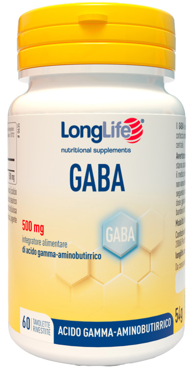 LongLife GABA 500 mg Integratore per Relax, Stress e Sonno 60 Tavolette