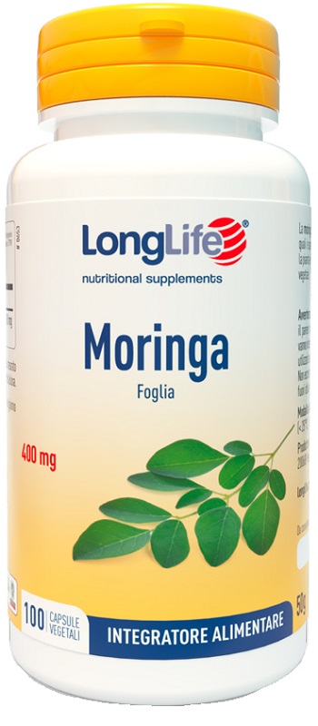 LongLife Moringa 400 mg Integratore Antiossidante e Metabolismo Lipidi 100 Capsule