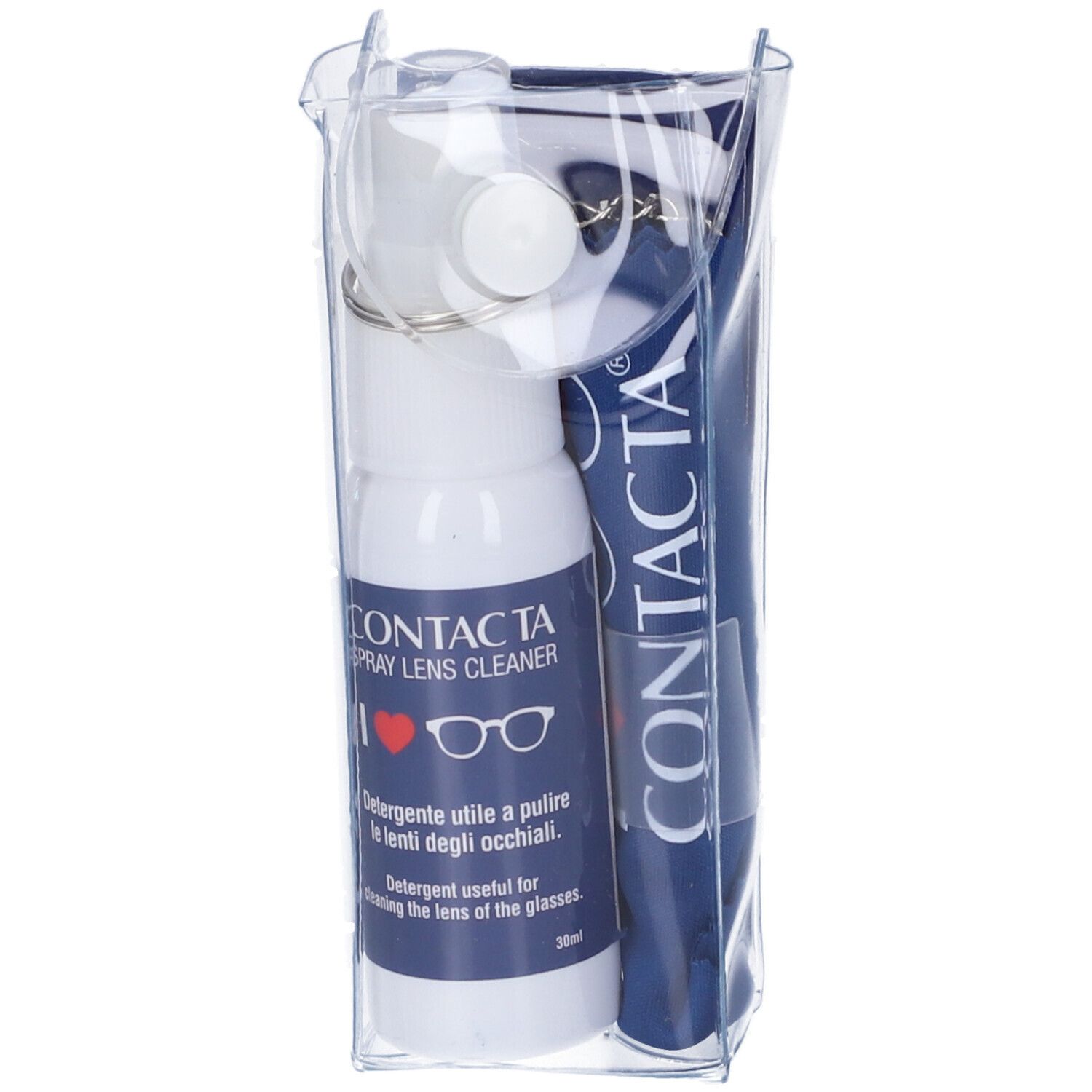 Contacta Kit Manutenzione Occhiali con Spray Detergente Pulizia Occhiali + Panno Pulizia