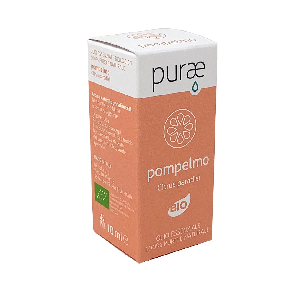 Purae Olio Essenziale Pompelmo Bio 100% Puro e Naturale, 10ml