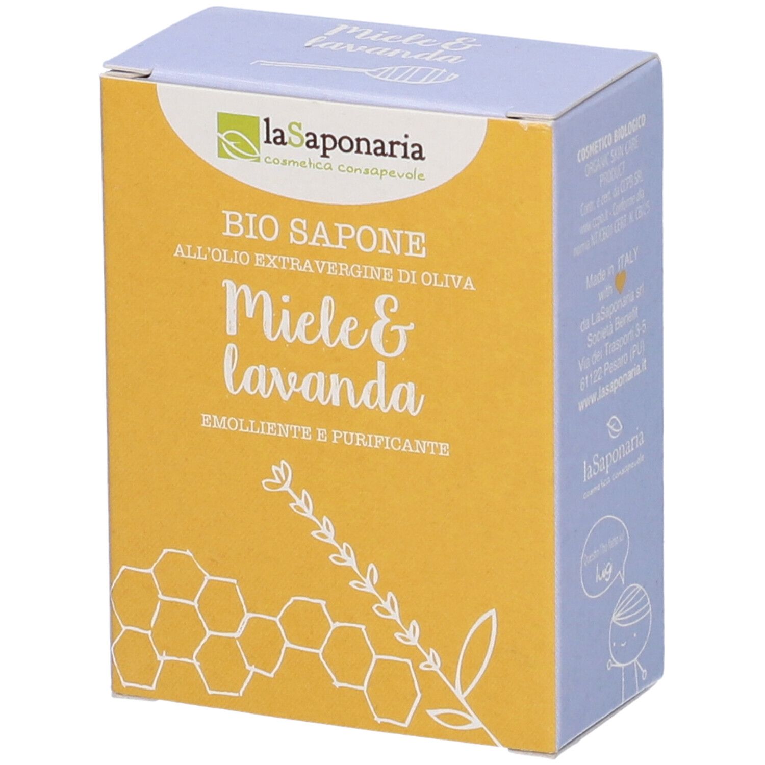 La Saponaria Miele E Lavanda 100 g Sapone