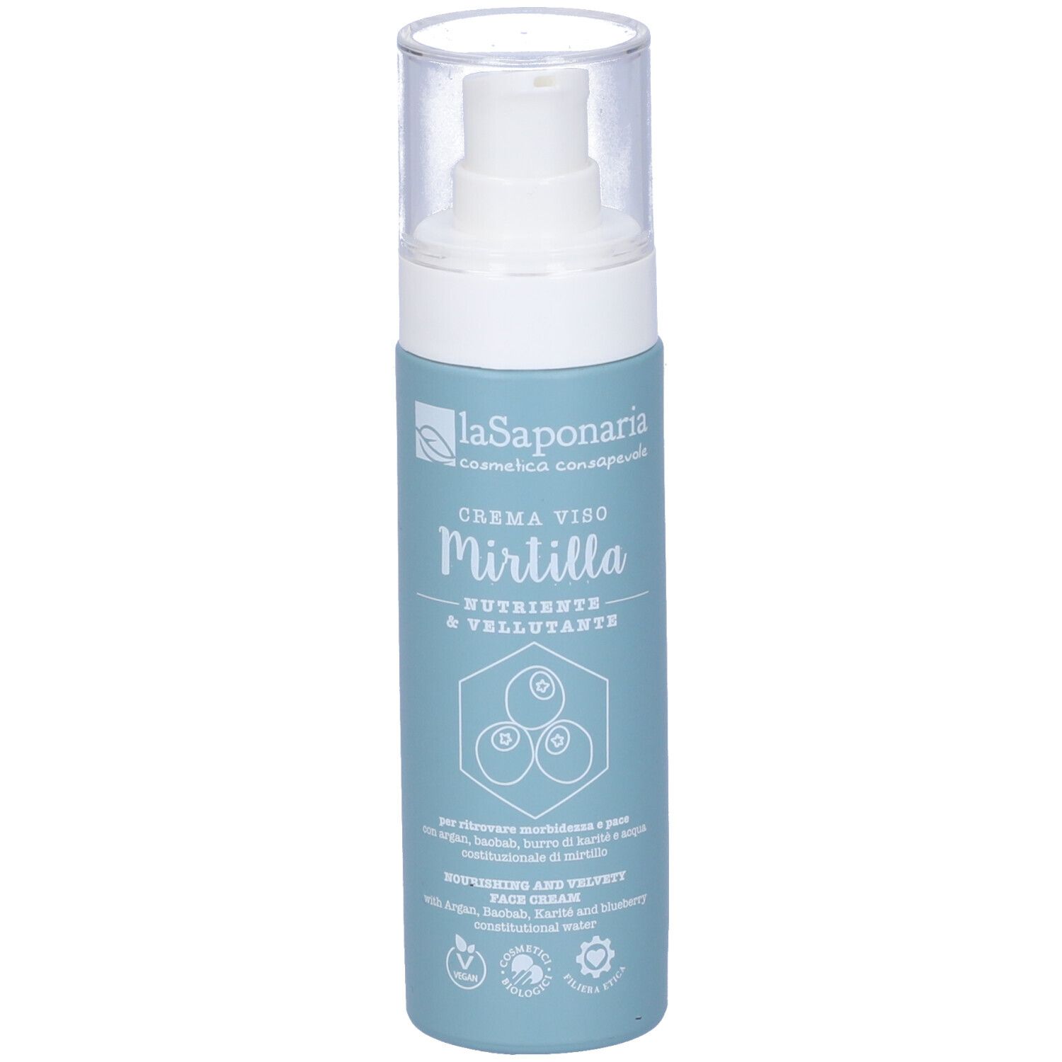 La Saponaria Crema viso nutriente Mirtilla 50 g