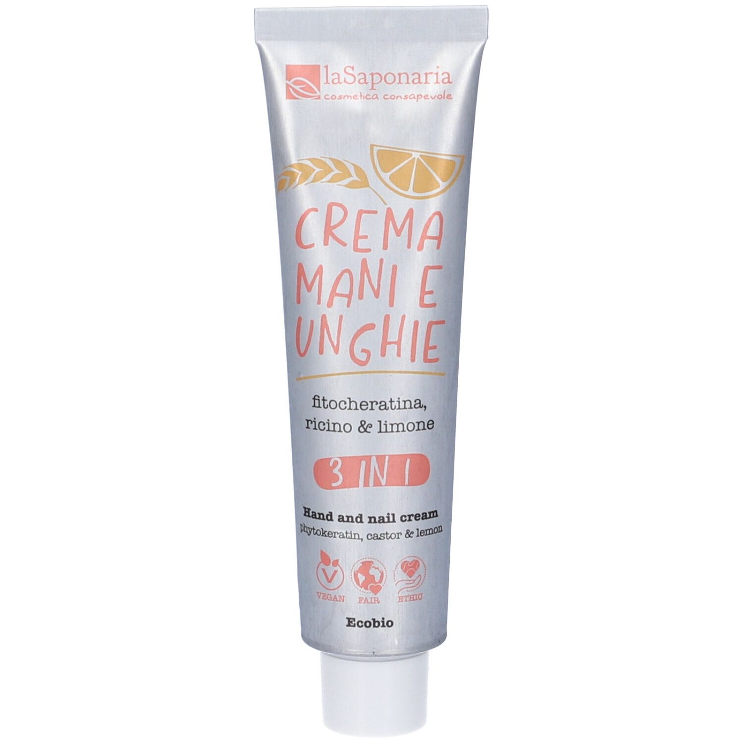 Crema Mani E Unghie 3 In 1 Fitocheratina, Ricino & Limone 40 ml per la pelle