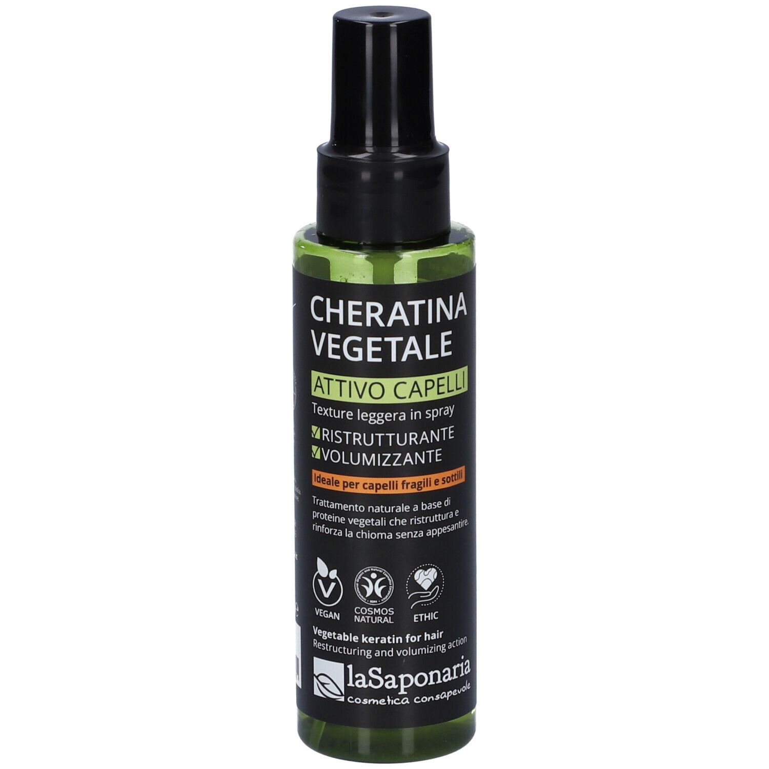 La Saponaria Spray Capelli Cheratina Vegetale 100 ml Flacone