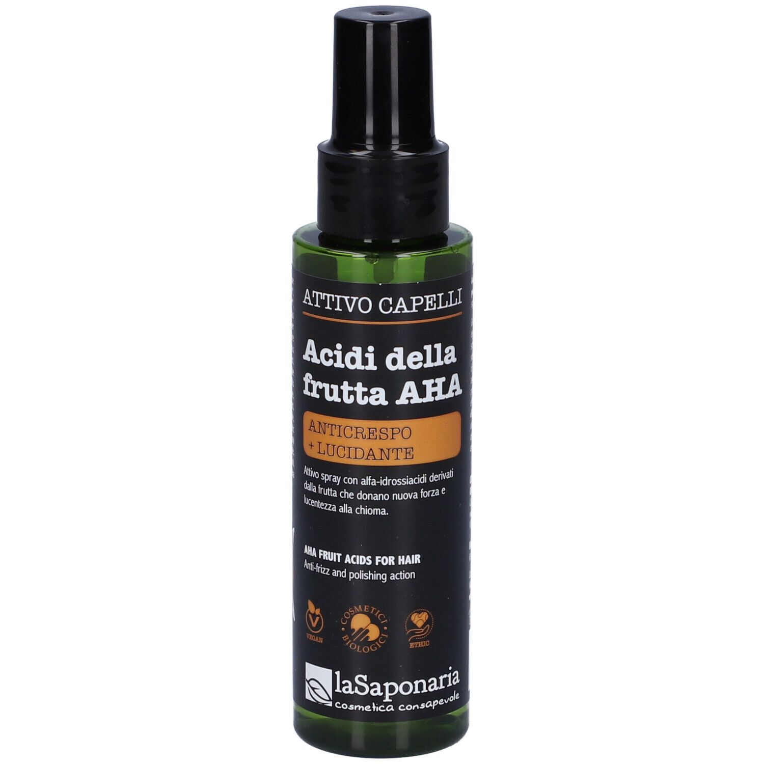 La Saponaria Attivo Capelli Acidi della Frutta AHA 100 ml Flacone Spray