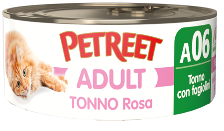 PETREET GATTO ADULT A06 TONNO ROSA FAGIOLINI 70GR (lattina)