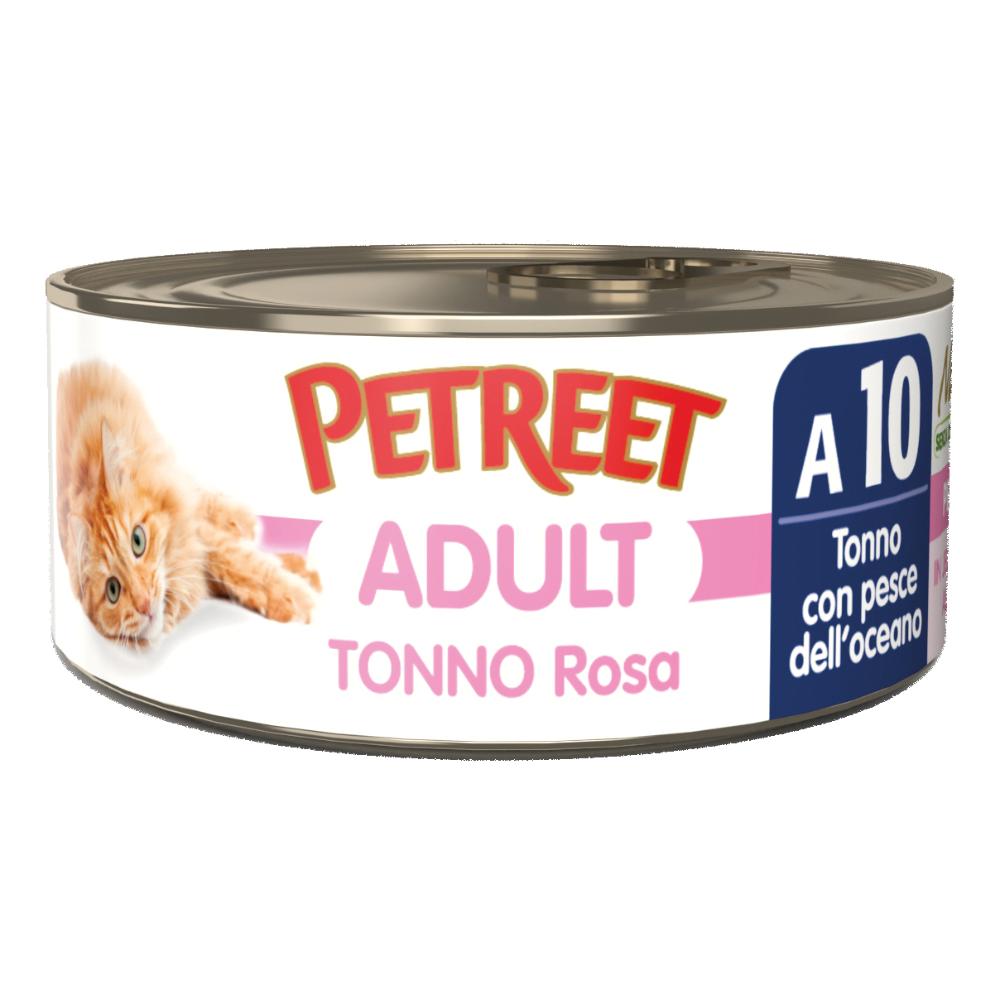 PETREET GATTO ADULT A10 TONNO ROSA PESCE DELL'OCEANO 70GR (lattina)