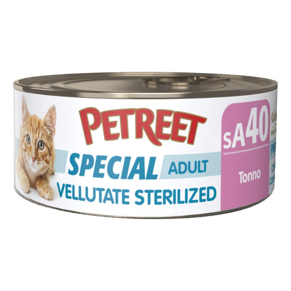 PETREET GATTO SPECIAL ADULT SA40 VELLUTATE STERILIZED TONNO 70GR (lattina)
