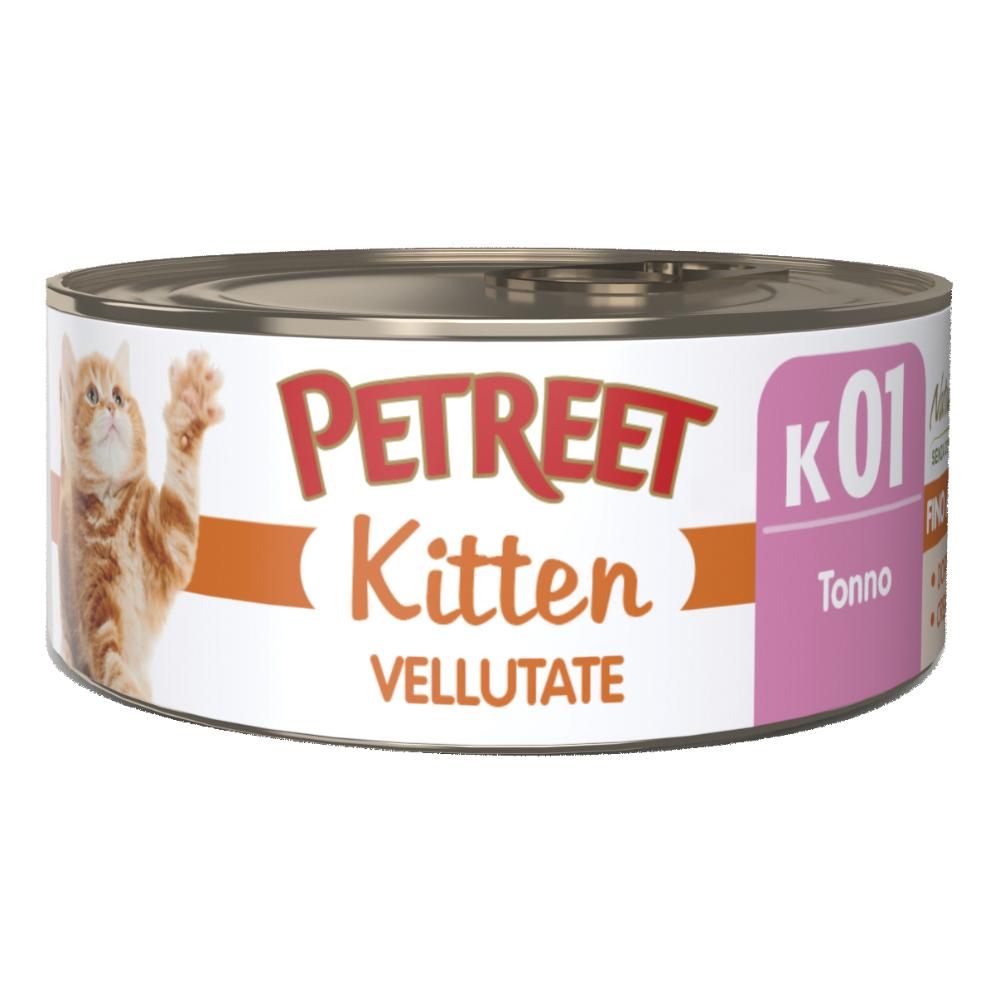 PETREET GATTO KITTEN K01 VELLUTATE TONNO 60GR (lattina)