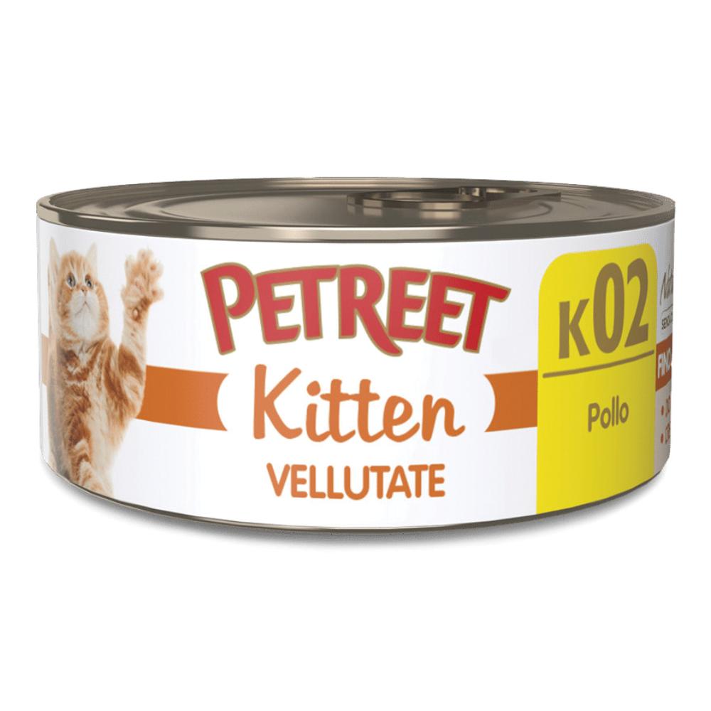 PETREET GATTO KITTEN K02 VELLUTATE POLLO 60GR (lattina) — confronto prezzi