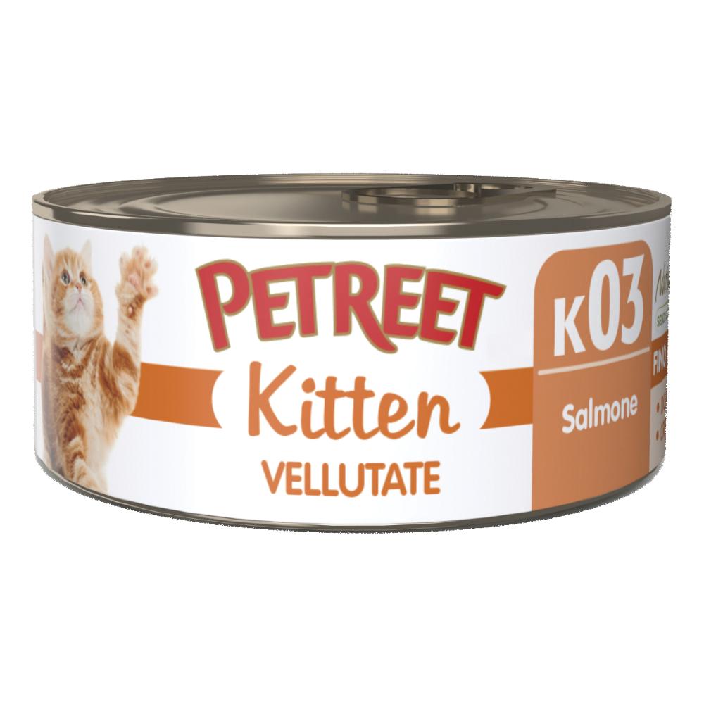 PETREET GATTO KITTEN K03 VELLUTATE SALMONE 60GR (lattina)