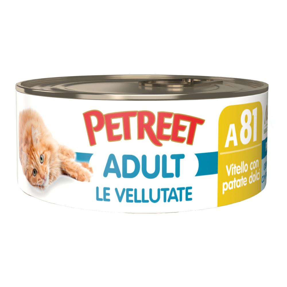 PETREET GATTO ADULT A81 VELLUTATE VITELLO PATATE DOLCI 70GR (lattina) — confronto prezzi