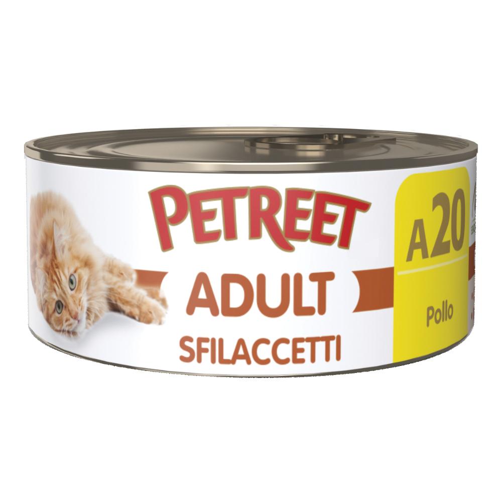 PETREET GATTO ADULT A20 SFILACCETTI POLLO 70GR (lattina)