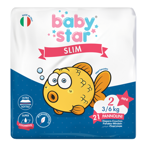 Pannolini Babystar Slim 3/6Kg Taglia 2 Mini 21 Pezzi St