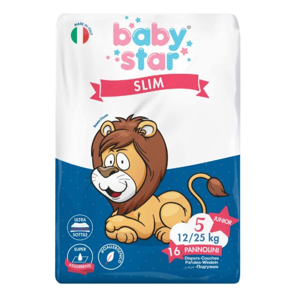 Pannolini Babystar Slim 12/25Kg Taglia 5 Junior 16 Pezzi St