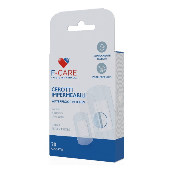 Cerotti impermeabili f-care misure assortite 20 pezzi