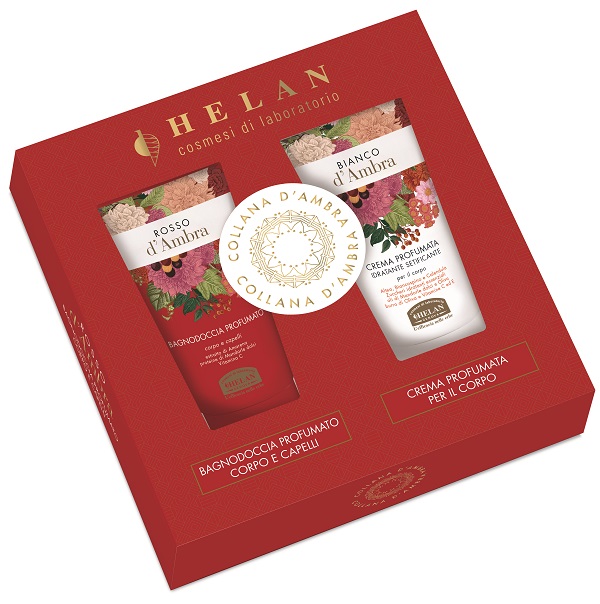 Helan Collana D'ambra Cofanetto Con Rosso D'ambra Bagnodoccia E Shampoo 75ml + Bianco D'ambra Crema Corpo 75ml
