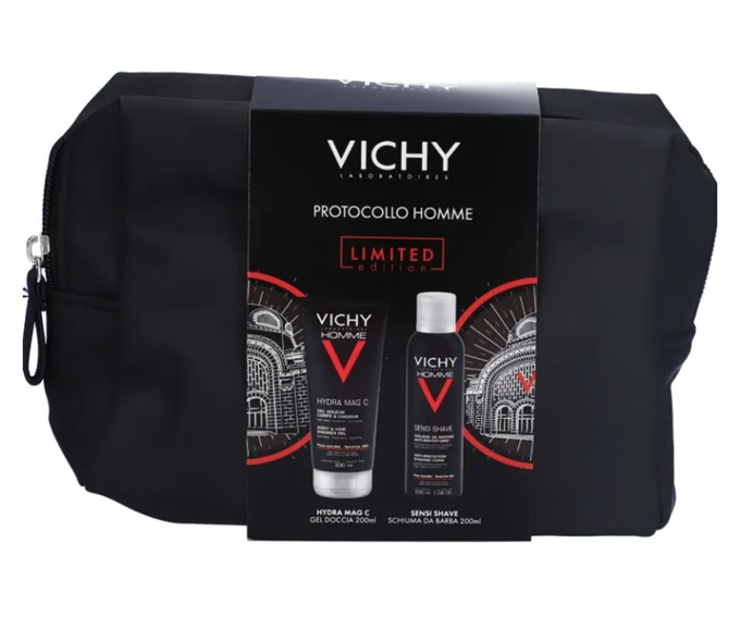 Vichy Protocollo Homme Pochette Con Hydra Mag C Gel Doccia 200ml + Sensi Shave Schiuma Da Barba 200ml — confronto prezzi