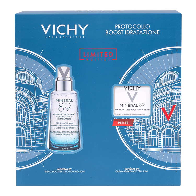 Vichy Mineral 89 Cofanetto Viso Siero 50ml e Crema Idratante 72h 15ml