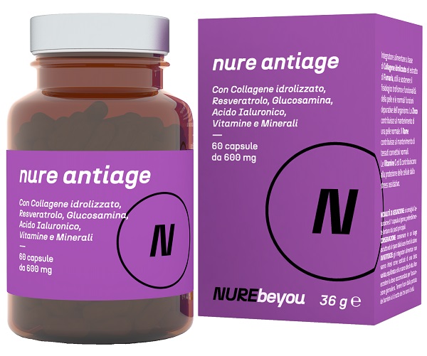 NURE Antiage 60cps | Integratore Anti-invecchiamento, integratore collagene, acido ialuronico viso 60 St — confronto prezzi