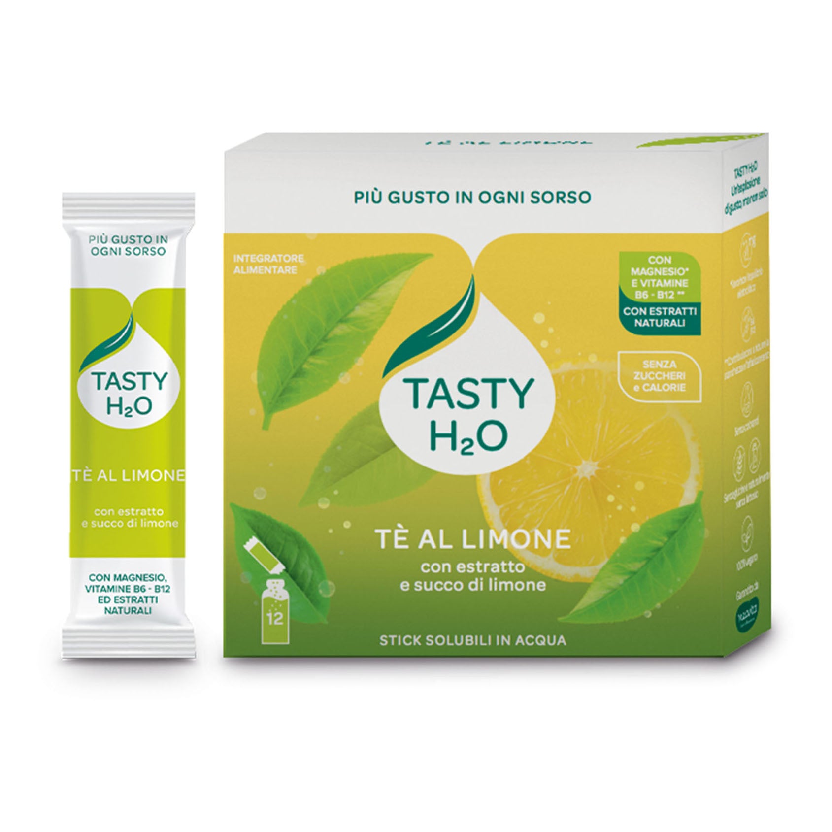 Tasty H2O Tè al Limone | Integratore Energia Idratazione | 12 Stick