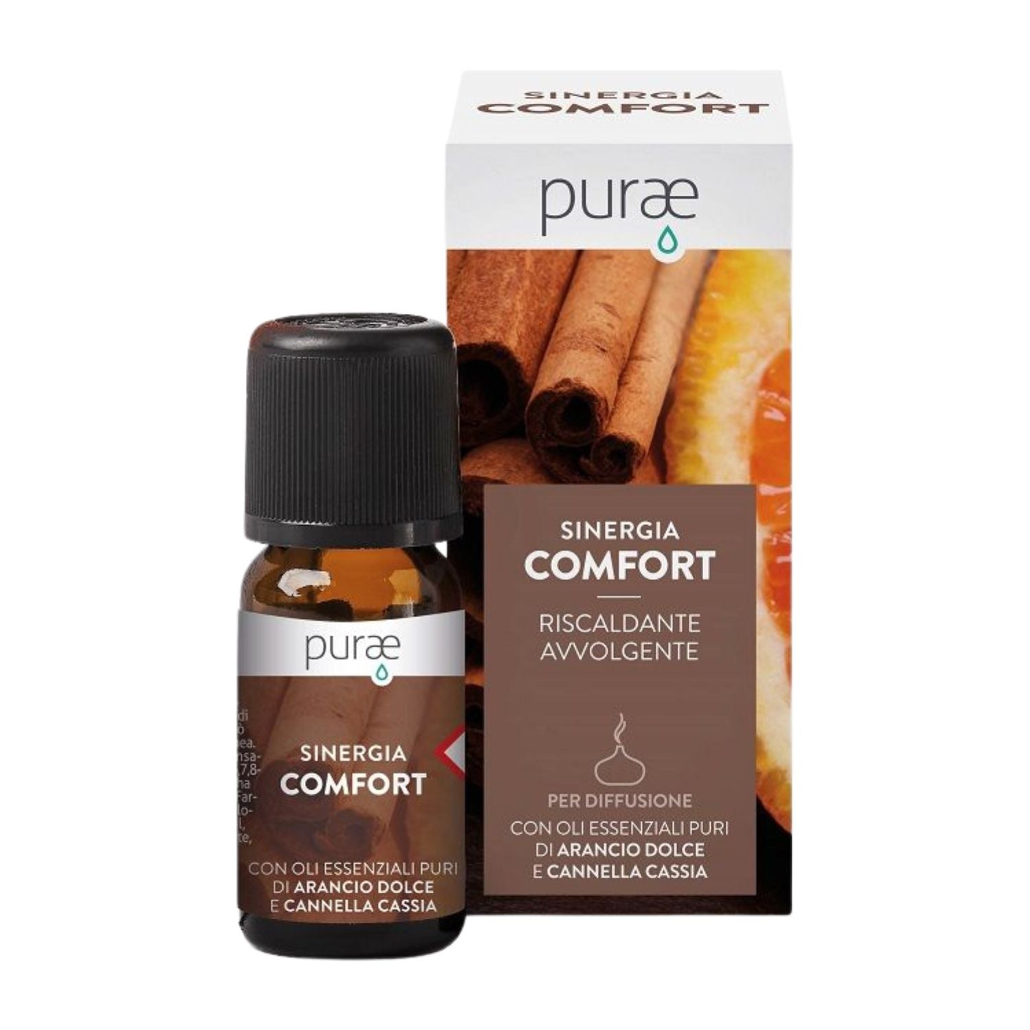 Purae Sinergia Comfort | Miscela Oli Essenziali Arancio e Cannella per Diffusore | 10ml — confronto prezzi