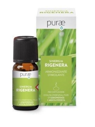 Purae Sinergia Rigenera Olio Essenziale Energizzante e Rinvigorente, 10ml