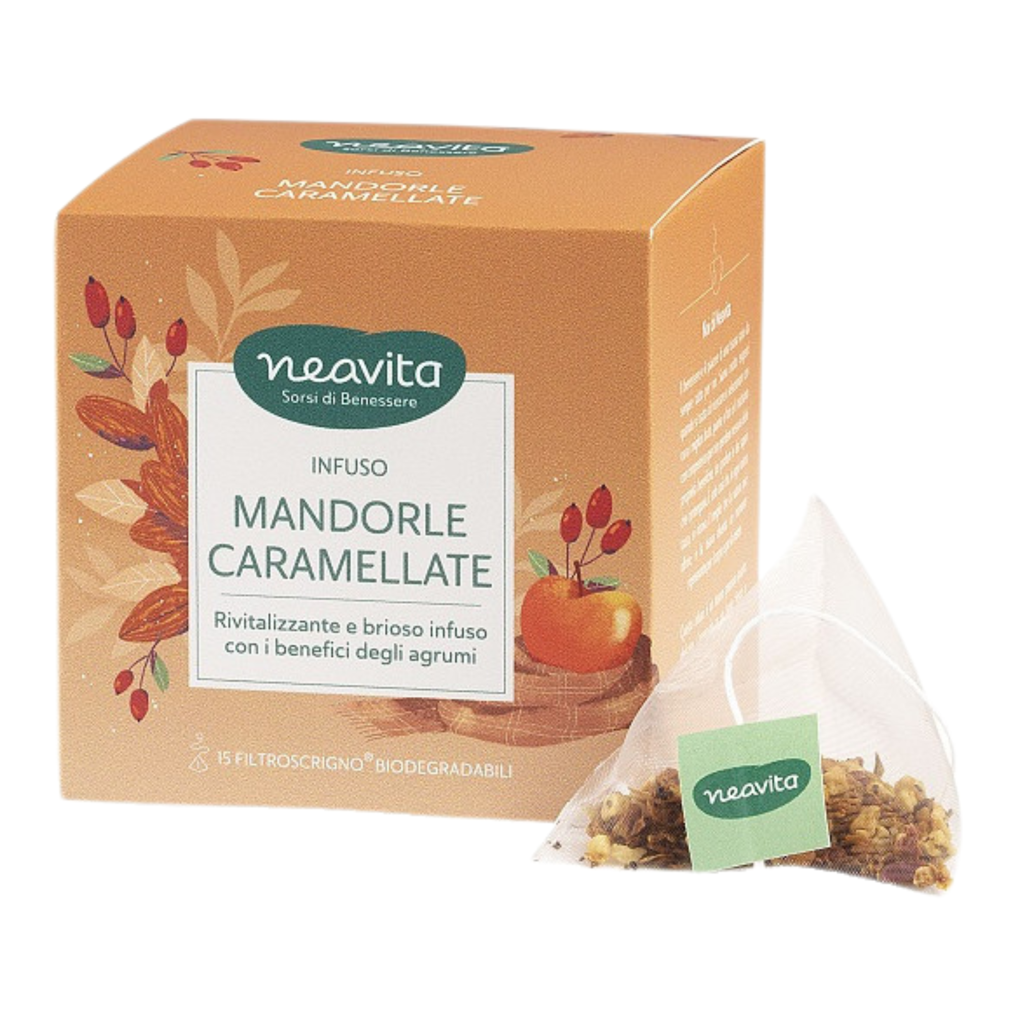 Neavita Infuso Mandorla e Caramello Filtro Sacchetto Palma e Caramello, 15 Filtri