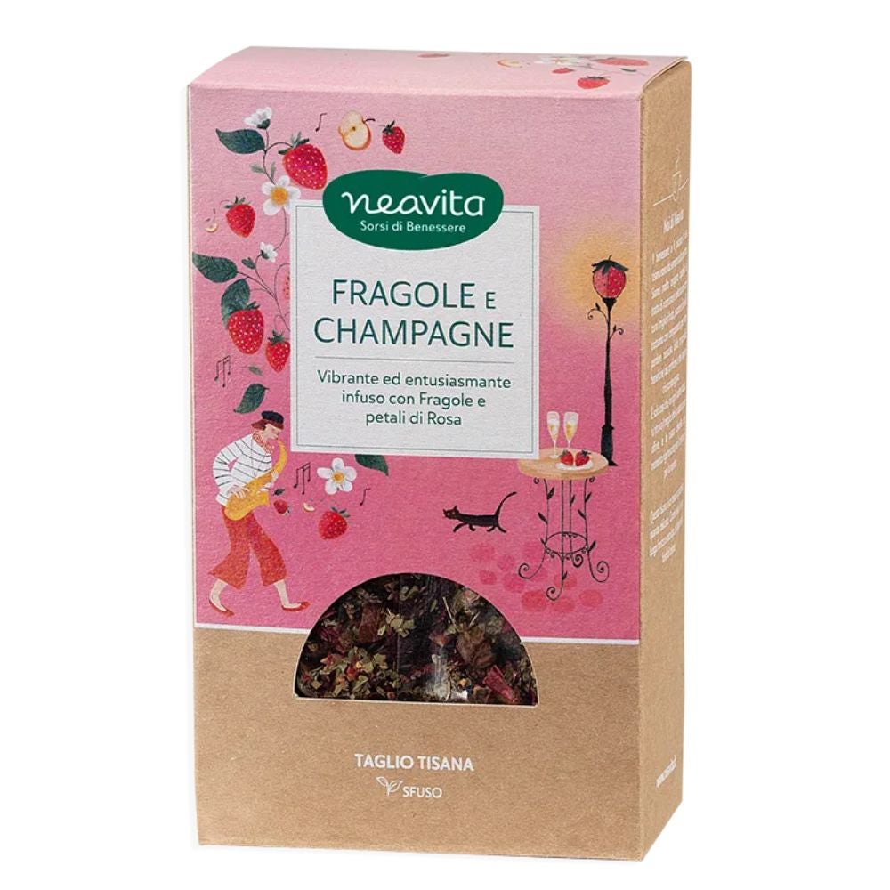 Neavita Infuso Fragole e Champagne Taglio Tisana Sfuso Ricarica, 75g