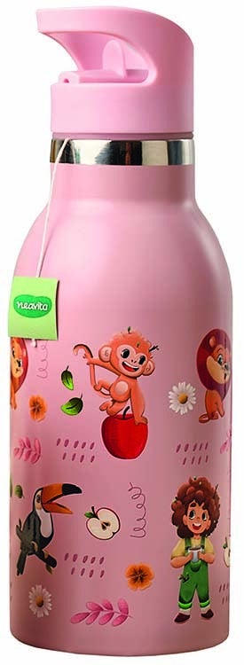 Neavita Bottiglia Termica Kids Acciaio Inox Colore Rosa Capacità 350ml, 1 Pezzo