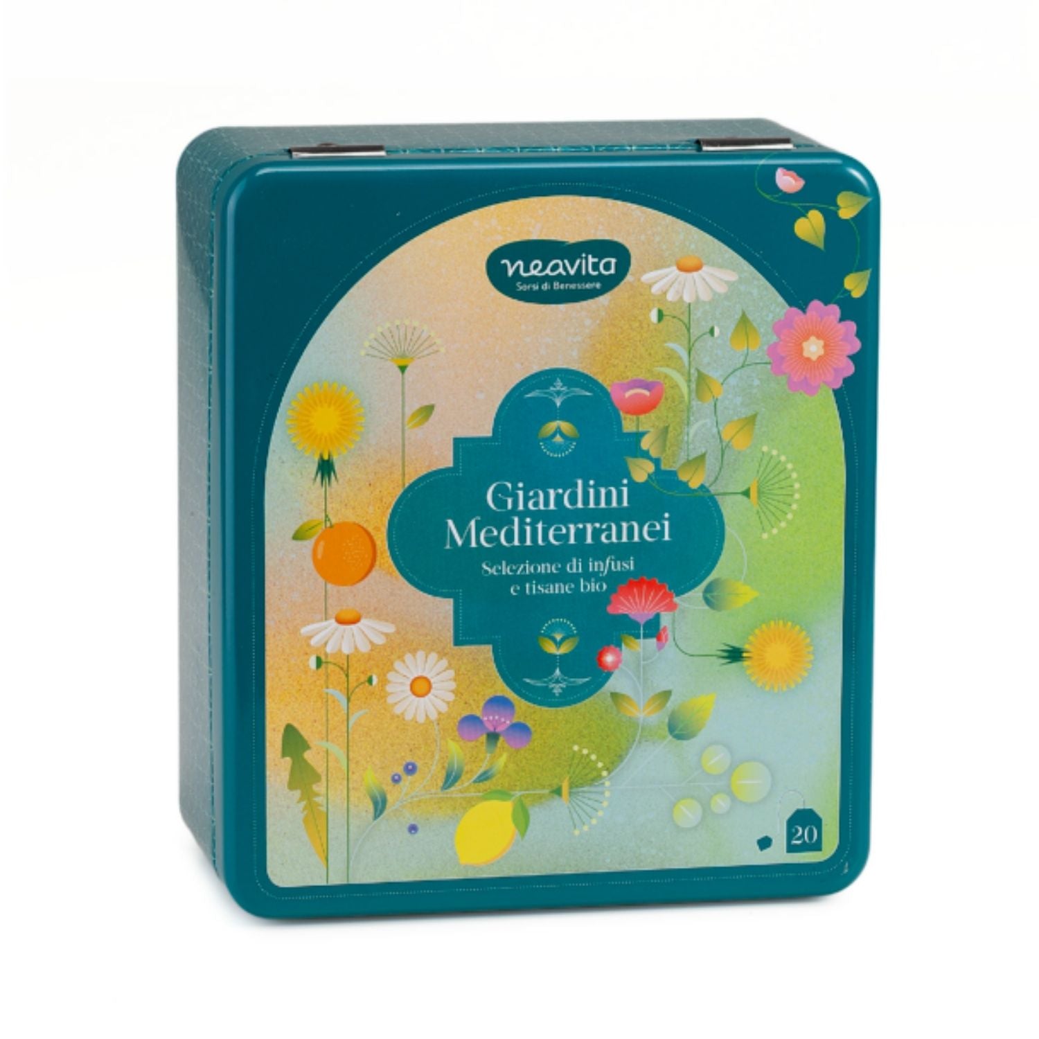 Neavita Giardini Mediterranei - Cofanetto di infusi biologici alla frutta, 20 filtri