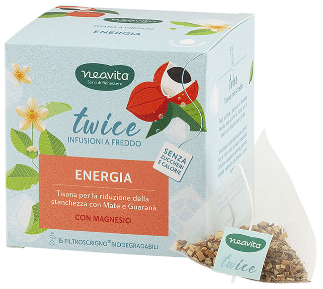 Neavita Twice Energia - Infuso al magnesio per l'energia e il drenaggio dei liquidi, 15 filtri — confronto prezzi