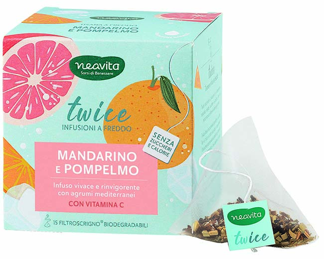 Neavita Twice - Mandarino Pompelmo Infuso a freddo antiossidante con vitamina C, 15 filtri — confronto prezzi