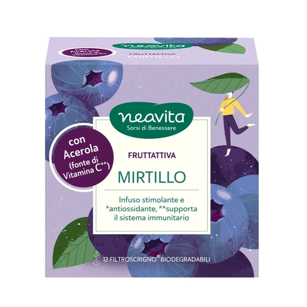 Neavita - Filtroscrigno Fruttattiva Infuso Mirtillo e Acerola Con Vitamina C Confezione 12 Filtri