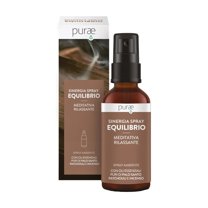 Purae Sinergia Equilibrio - Spray agli oli essenziali per il rilassamento, 60 ml