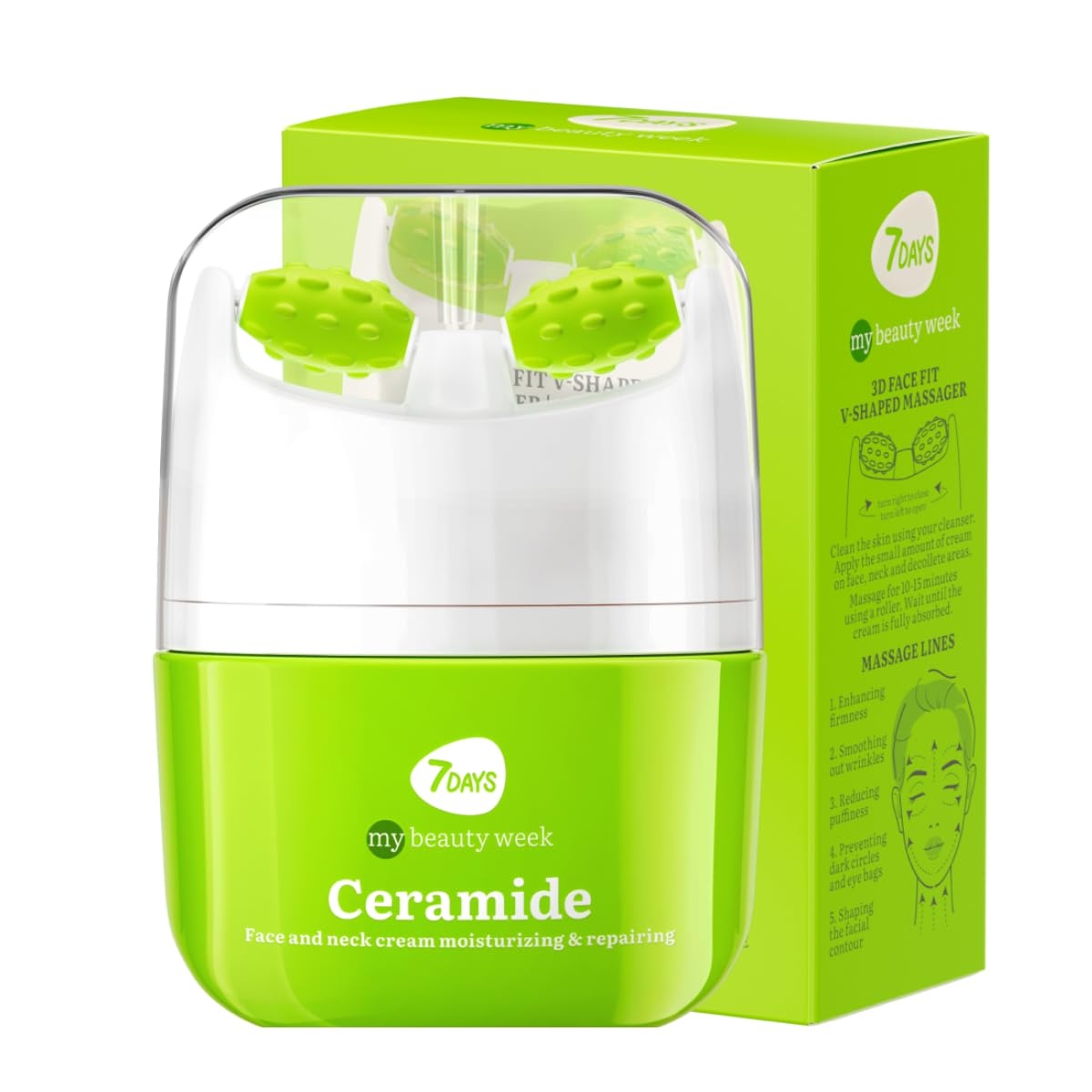7days Ceramide Crema Viso Idratante E Rassodante Con Massaggiatore 40ml