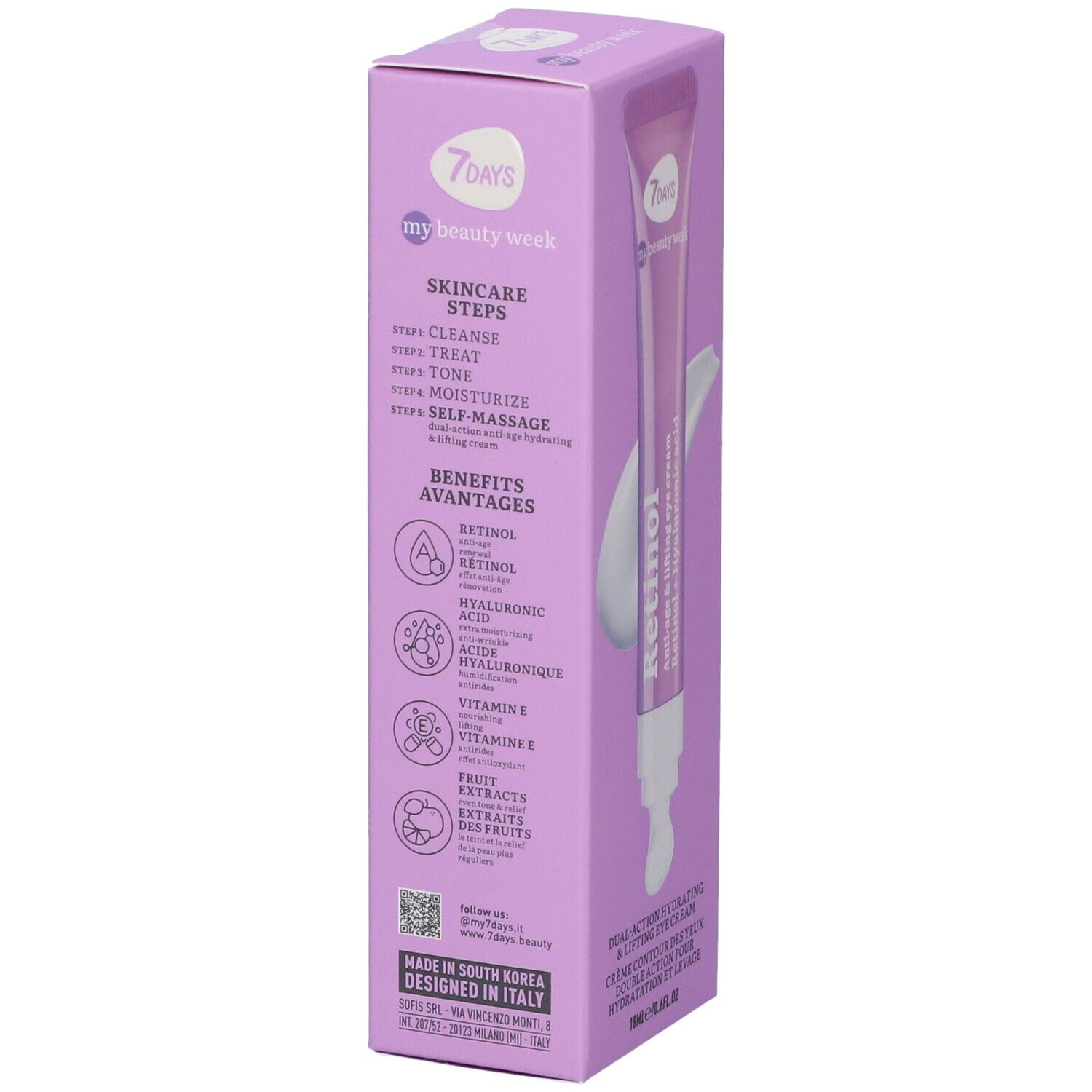 7Days My Beauty Week Eye Cream Massager Antiage & Lifting Concentrate Retinol 1 pz Soluzione