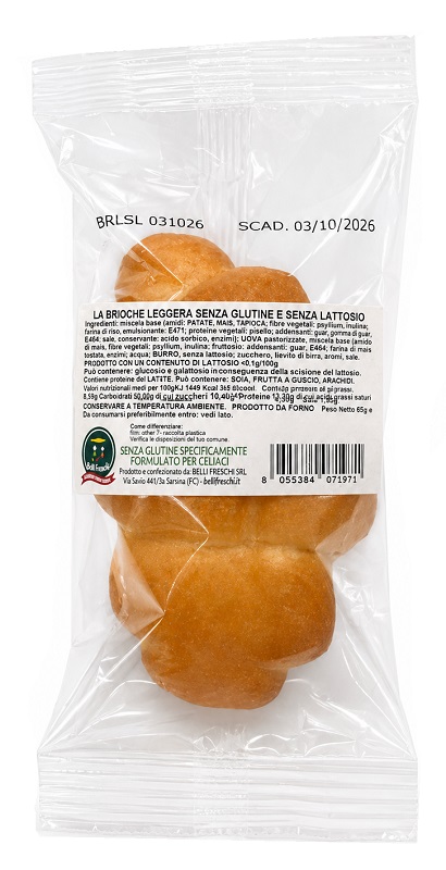 BRIOCHE LEGGERA SENZA GLUTINE SENZA LATTOSIO 65 G