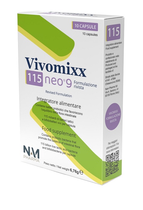 Vivomixx 115 Neo 9 Integratore Di Probiotici Per Il Benessere Della Flora Intestinale Capsule 10 Capsule