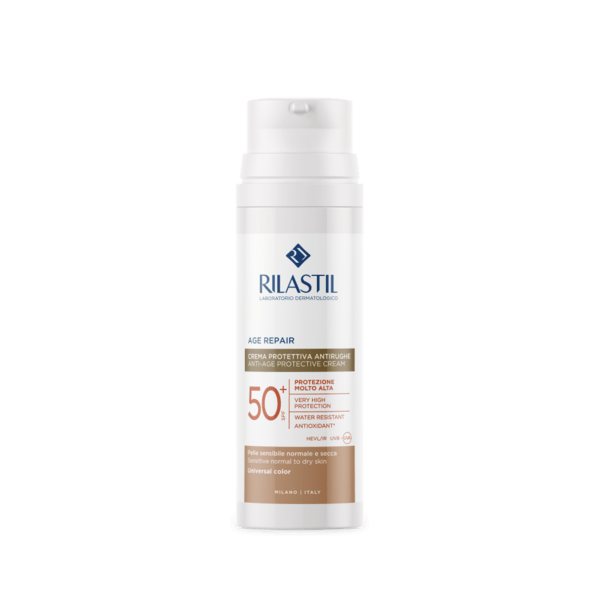 Rilastil Fotoprotezione 365 Age Repair Protezione Solare Viso Anti-Invecchiamento SPF 50+ Colorata 50 ml