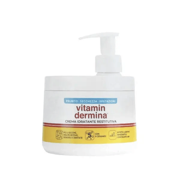 Vitamindermina Crema Idratante Anti-Prurito Secchezza e Irritazioni Cutanee 400 ml