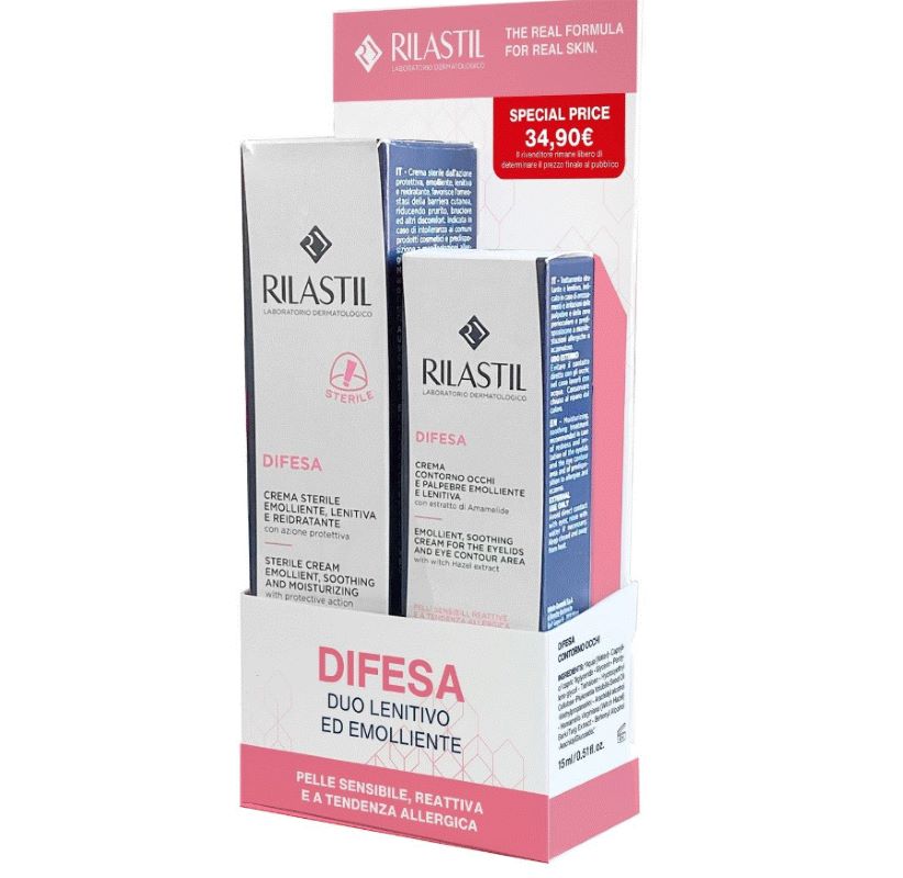 Rilastil Difesa Duo Lenitivo ed Emolliente - Crema sterile 50 ml + Crema contorno occhi 15 ml