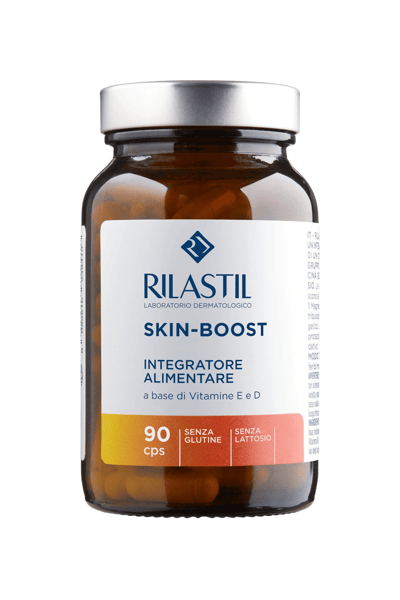Rilastil Skin-Boost 90 Capsule Integratore di Vitamina E e D per Sistema Immunitario