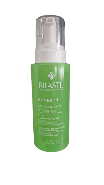 Rilastil Acnestil 300 ml Mousse Detergente Per Pelle a Tendenza Acneica e con Imperfezioni Cutanee