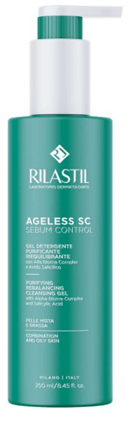 Rilastil Ageless Gel Detergente Levigante Riequilibrante Viso Pelle Mista 250 ml