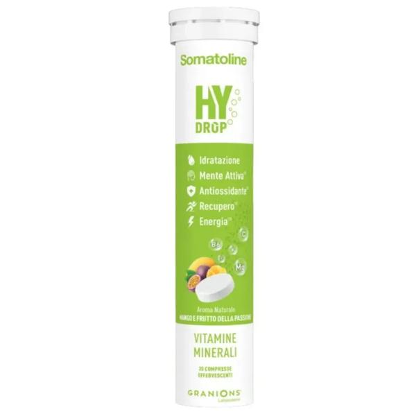 Somatoline SkinExpert Hydrop Mango e Frutto Passione 20 Compresse Integratore Vitamine e Minerali per Recupero Energia