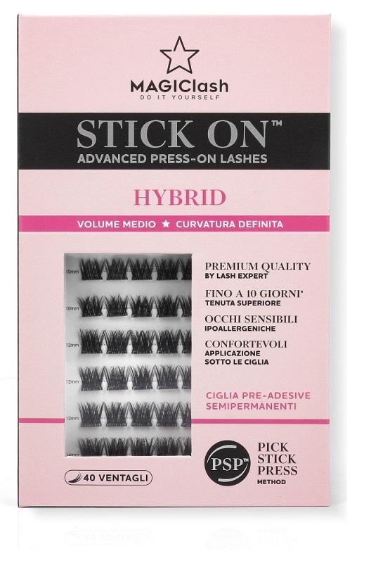 Magiclash Kit Stick-on Hybrid Ciglia Pre-Adesive per Sguardo Intenso 40 pezzi